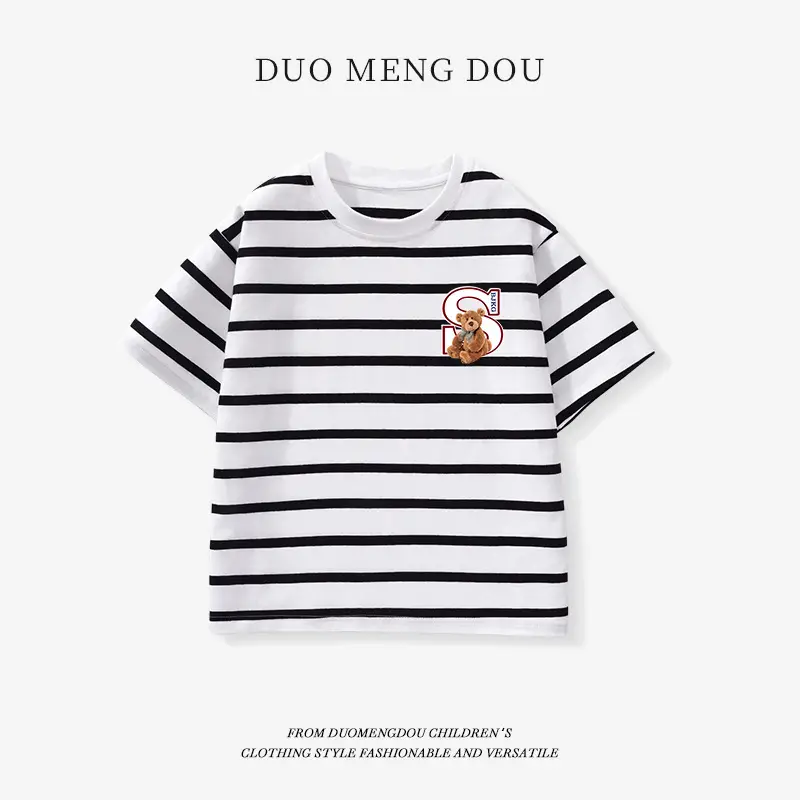 Duomengdou Boys Striped T-Shirt 2025 Summer - Image 4