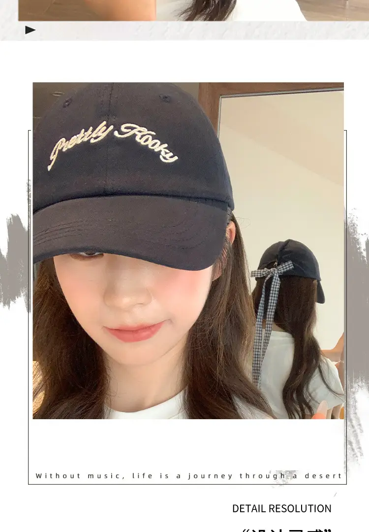 Women Korean Style Bow Tie Baseball Cap — feature 5