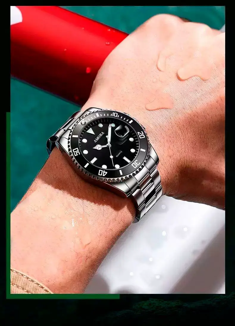 Men's Waterproof Luminous Quartz Watch with Stainless Steel Band — feature 10
