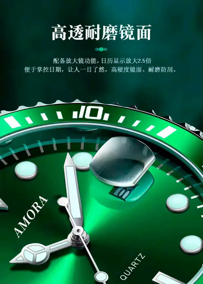 Men's Waterproof Luminous Quartz Watch with Stainless Steel Band — feature 13
