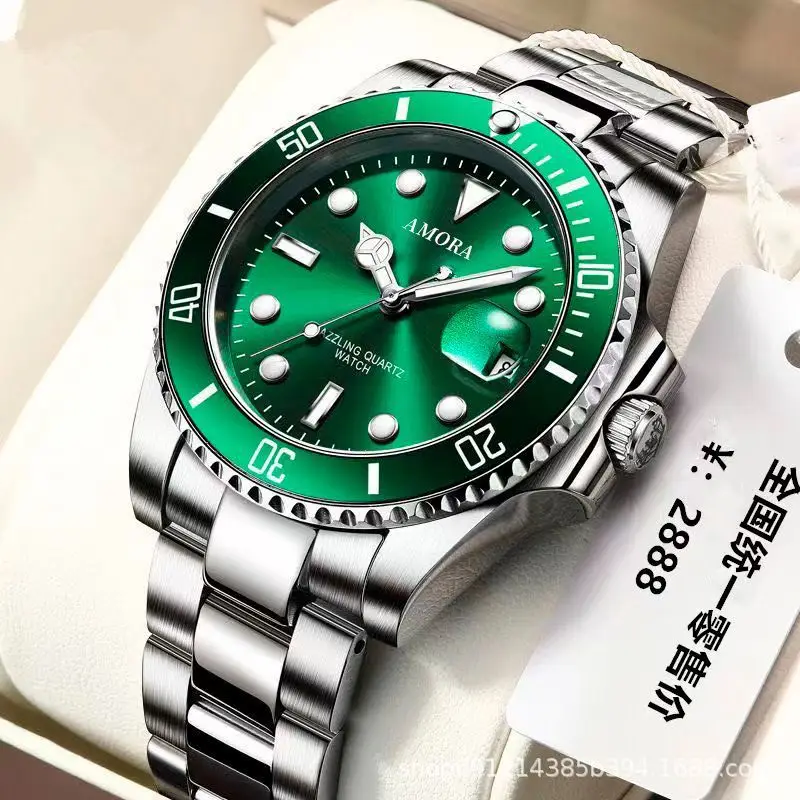 Men's Waterproof Luminous Quartz Watch with Stainless Steel Band — feature 3