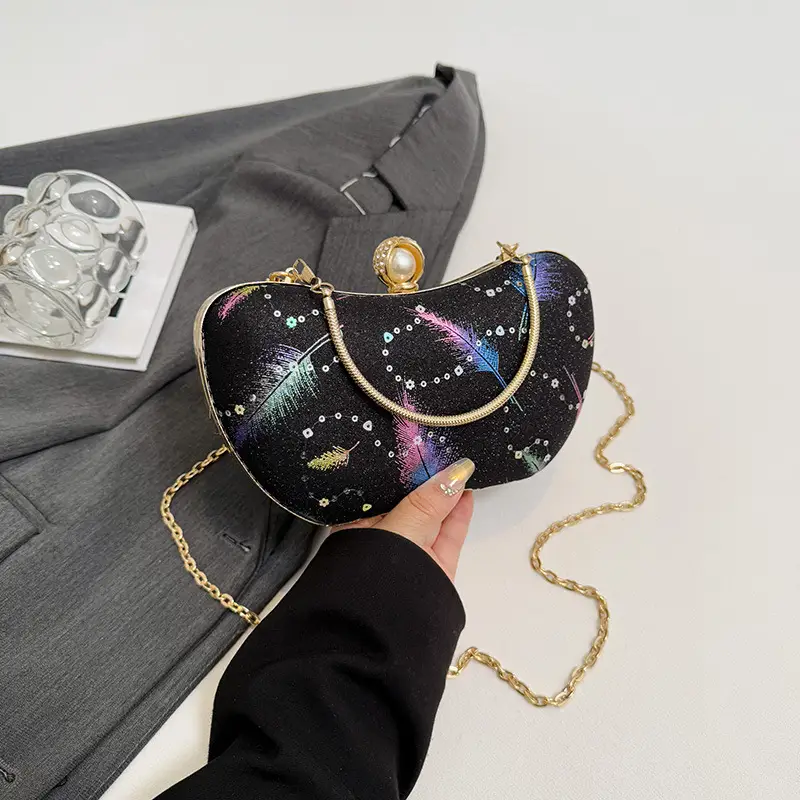 Red Feather Sequin Crossbody Bag for Women 2025 - Image 8
