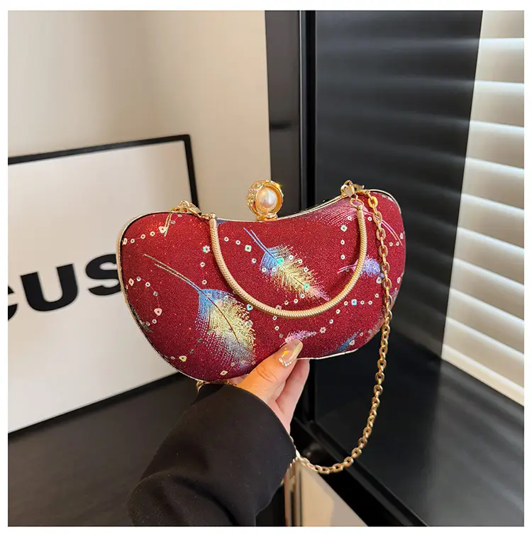 Red Feather Sequin Crossbody Bag for Women 2025 — feature 18