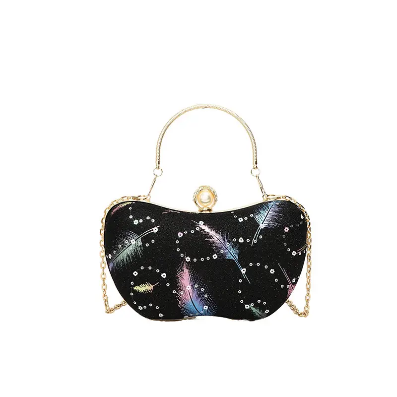 Red Feather Sequin Crossbody Bag for Women 2025 - Image 3