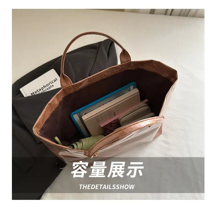 Retro Canvas Tote Bag for Women Large Capacity School Commuter Bag — feature 6