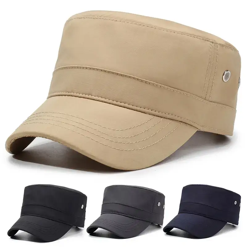 Men's Beige Peaked Visor Hat Spring Summer - Image 6