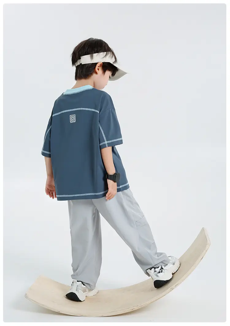 Haima Boys Short Sleeve T-Shirt Navy Blue Summer Wear — feature 15