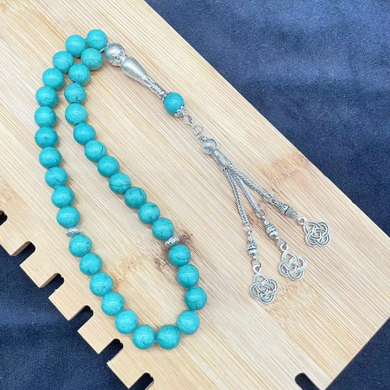 Turquoise Muslim Rosary Beads 10mm Tasbih Set - Image 5