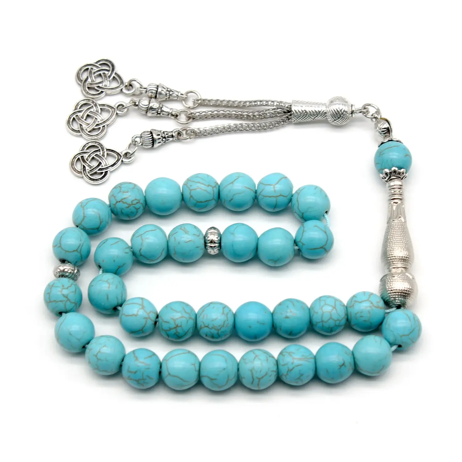 Turquoise Muslim Rosary Beads 10mm Tasbih Set - Image 7