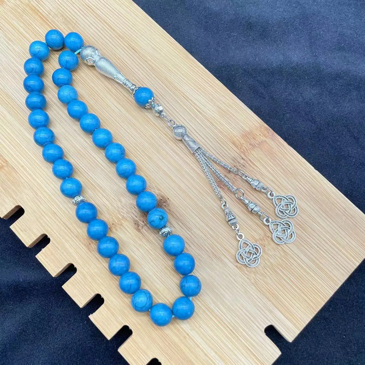 Turquoise Muslim Rosary Beads 10mm Tasbih Set — feature 7