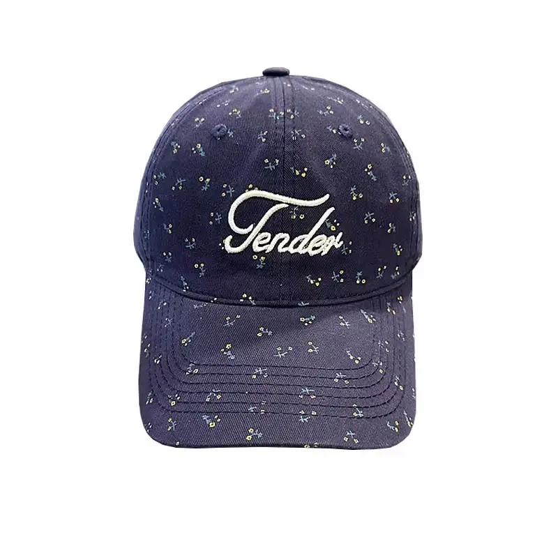 Women Floral Embroidered Duckbill Cap Pink Spring Summer - Image 9
