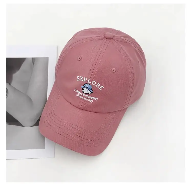 Women's Beige "Explore" Cap with Embroidery — feature 11