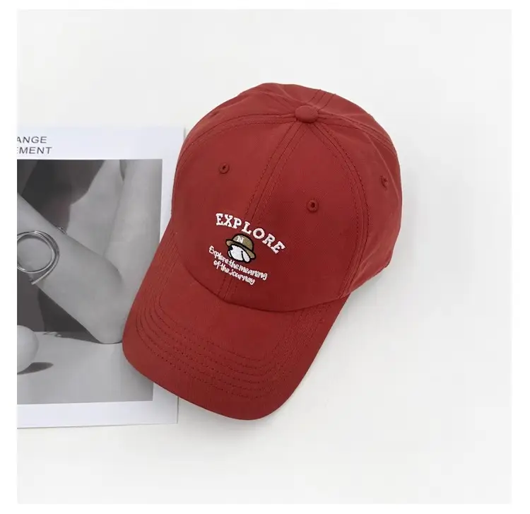Women's Beige "Explore" Cap with Embroidery — feature 13