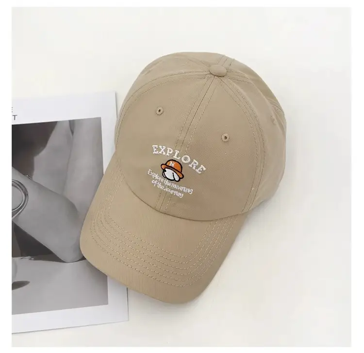 Women's Beige "Explore" Cap with Embroidery — feature 15