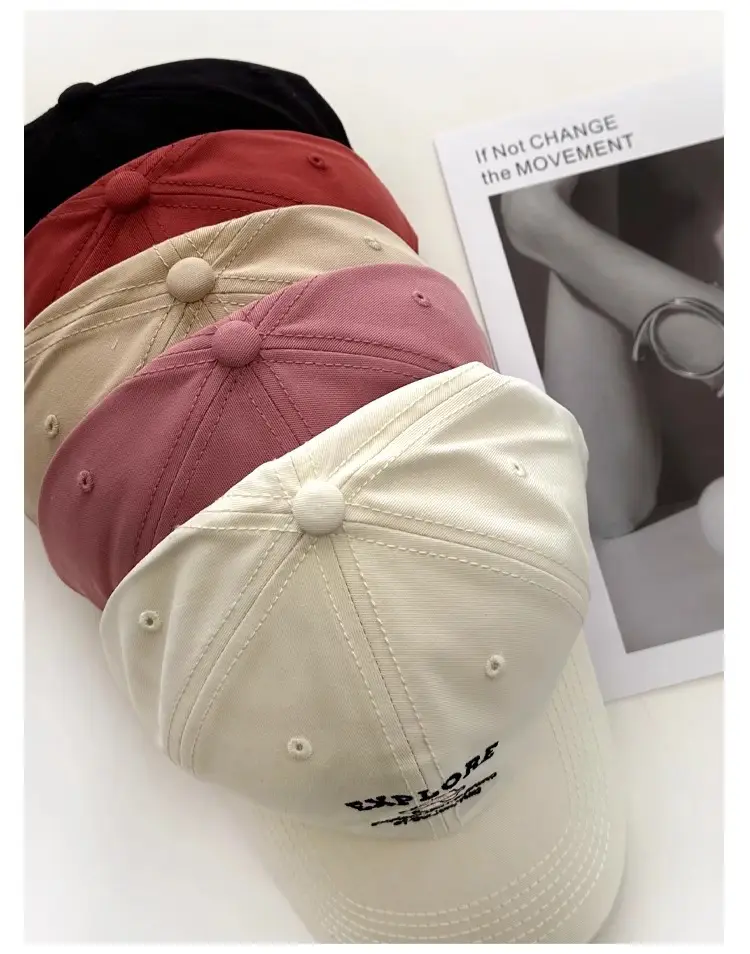 Women's Beige "Explore" Cap with Embroidery — feature 3