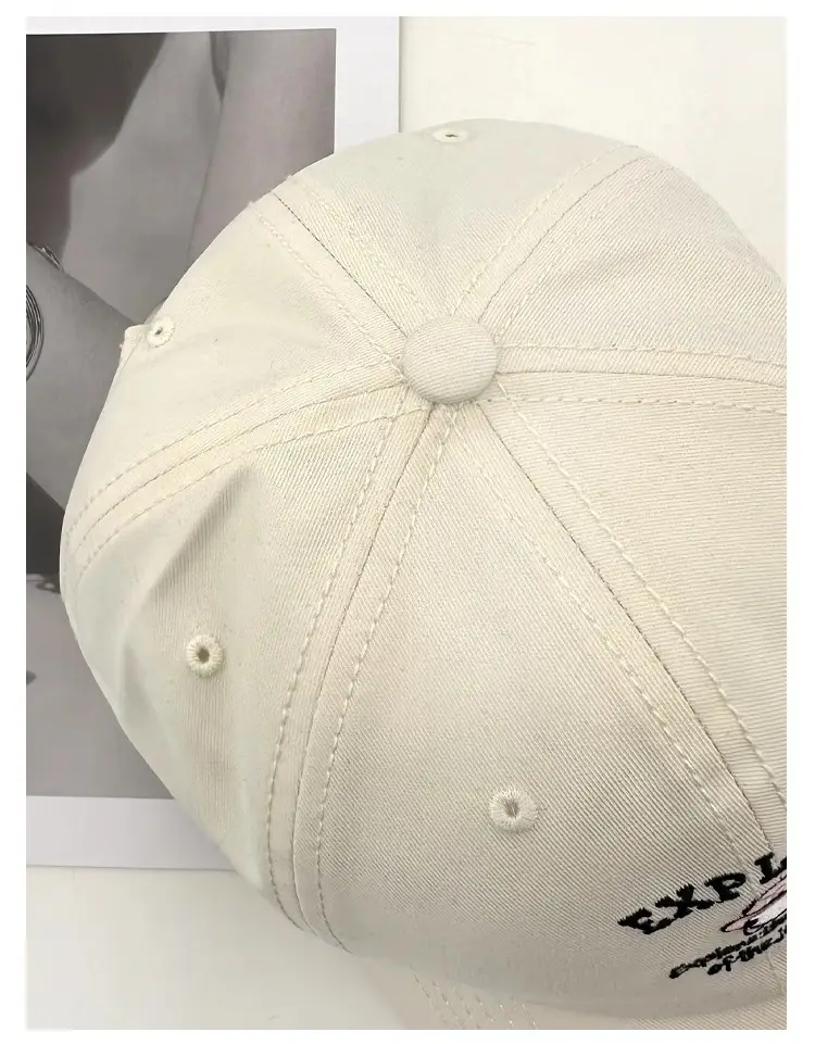 Women's Beige "Explore" Cap with Embroidery — feature 5