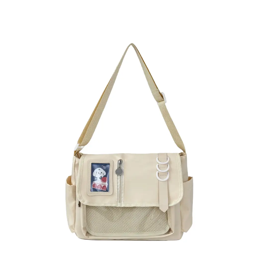 Japanese Girl Cartoon Transparent Shoulder Bag Black - Image 9