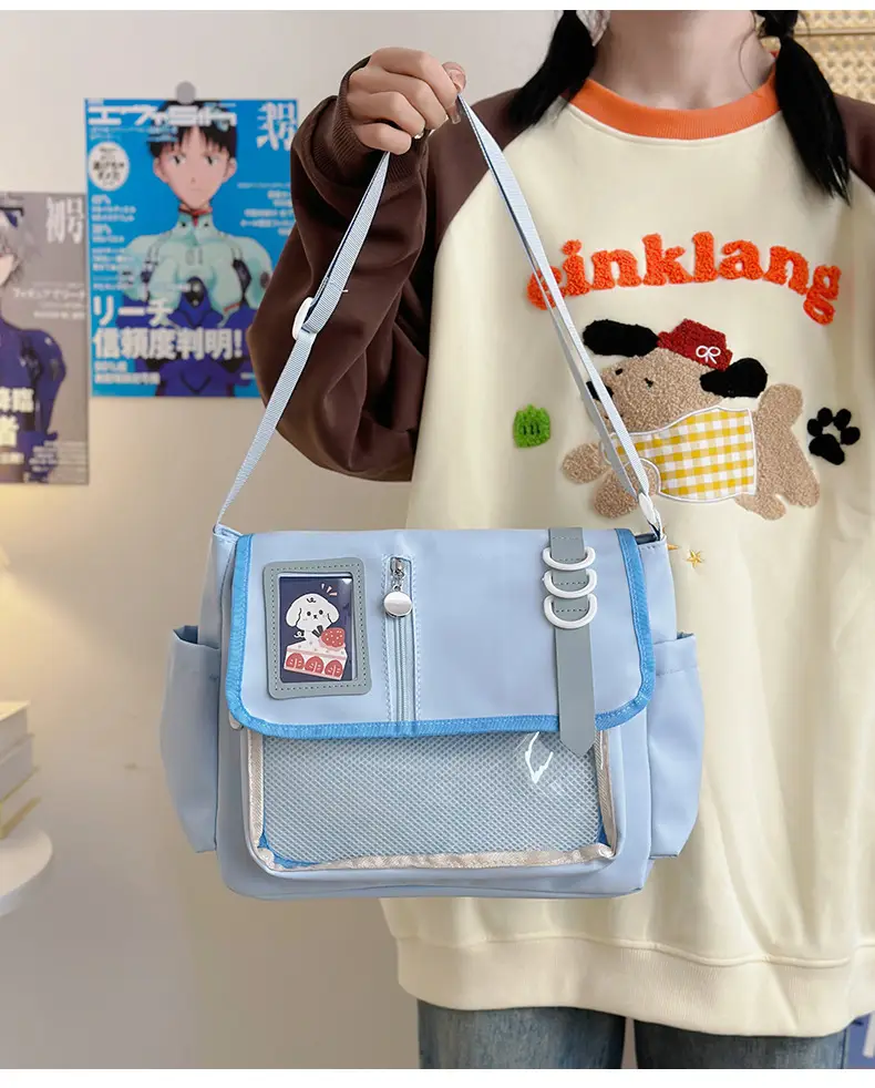 Japanese Girl Cartoon Transparent Shoulder Bag Black — feature 11