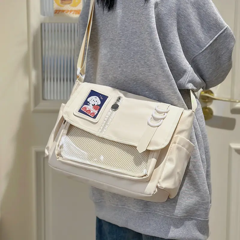 Japanese Girl Cartoon Transparent Shoulder Bag Black — feature 13
