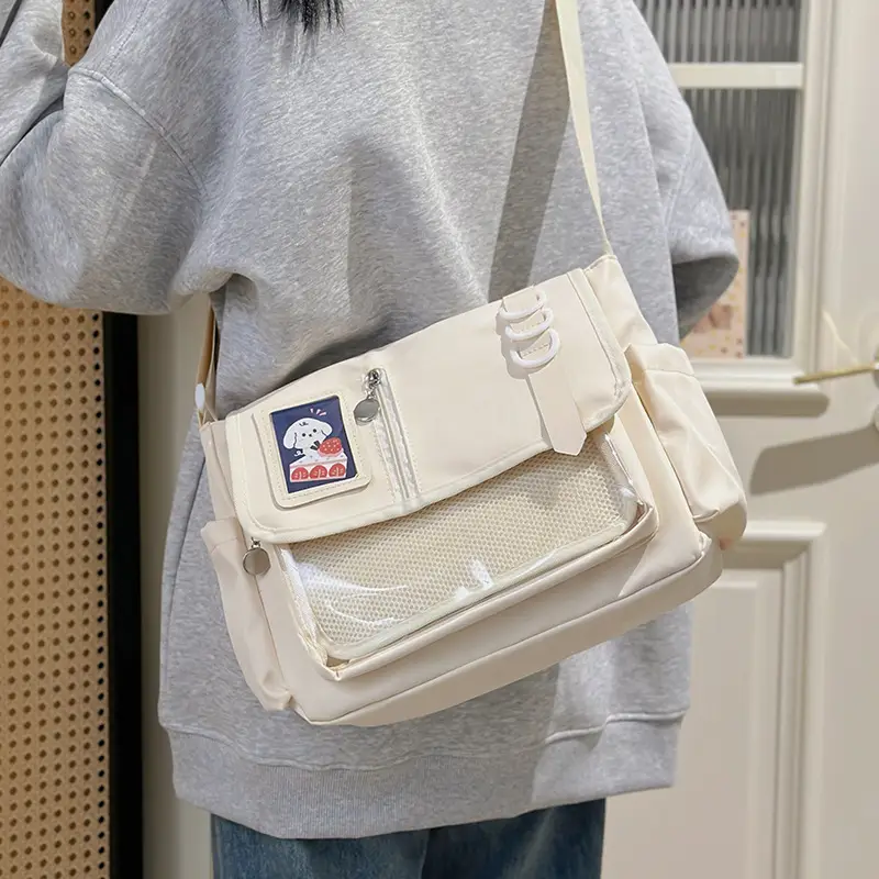Japanese Girl Cartoon Transparent Shoulder Bag Black — feature 14