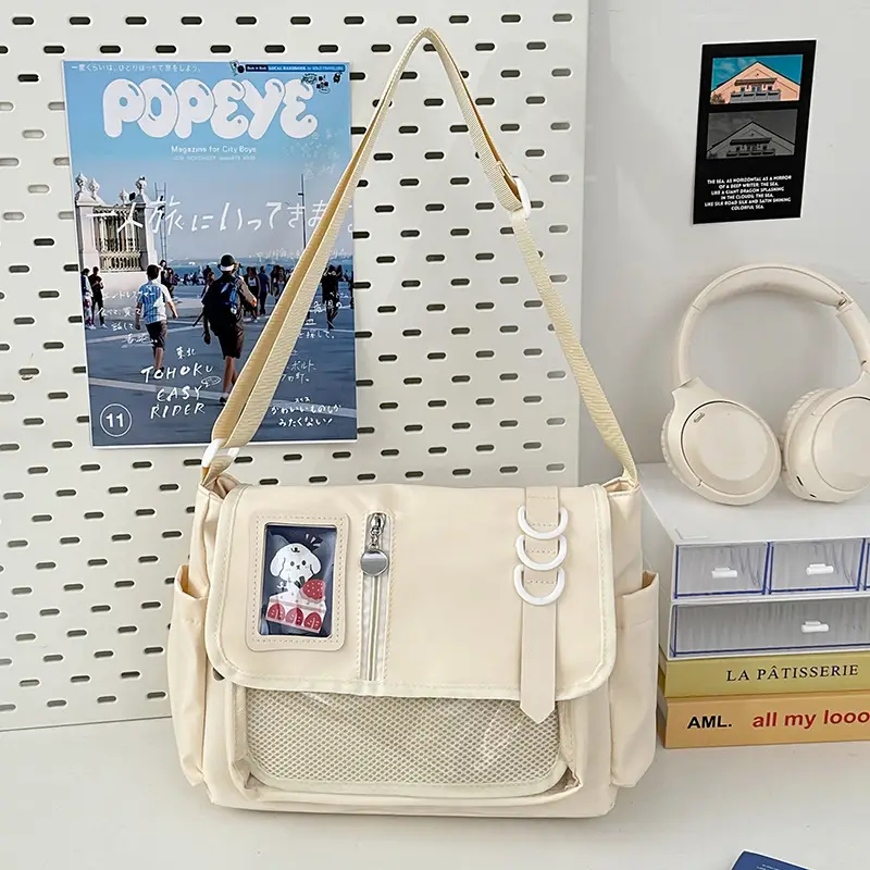 Japanese Girl Cartoon Transparent Shoulder Bag Black — feature 24