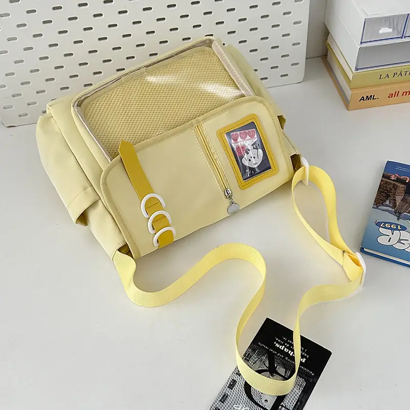 Japanese Girl Cartoon Transparent Shoulder Bag Black — feature 31