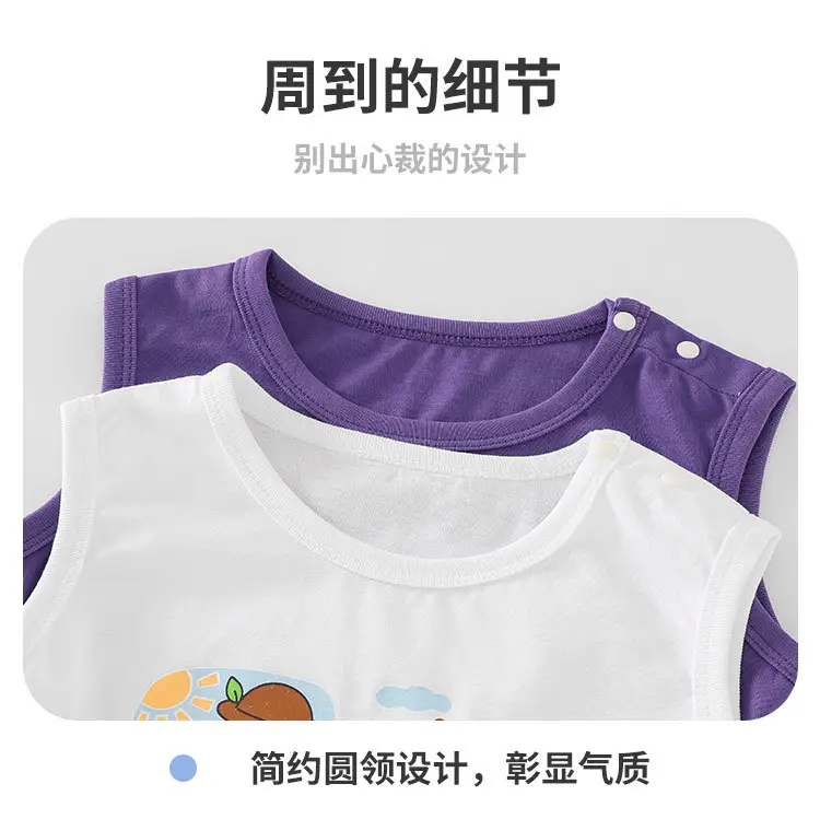 Casual Boys Sleeveless T-Shirt Pure Cotton Cartoon Summer — feature 12