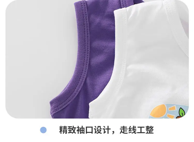 Casual Boys Sleeveless T-Shirt Pure Cotton Cartoon Summer — feature 15