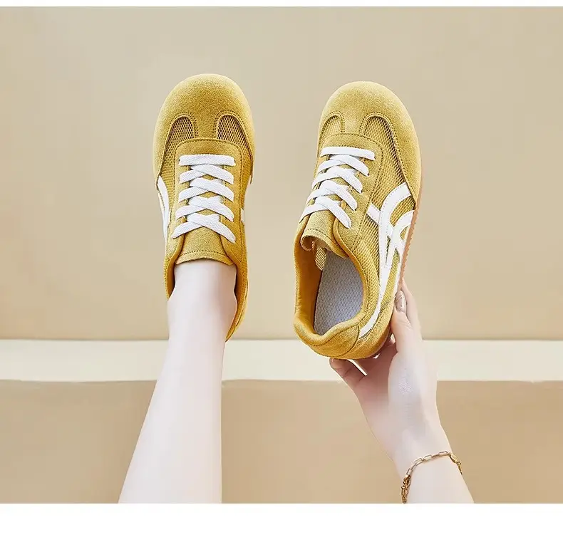 Mesh Breathable Thick-Soled German Training Shoes for Women, Versatile 2026 Summer New Lightweight White Sneakers — feature 9