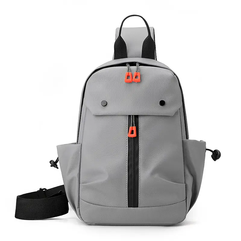 Men's Grey Crossbody Bag with USB Charging Port - Image 9