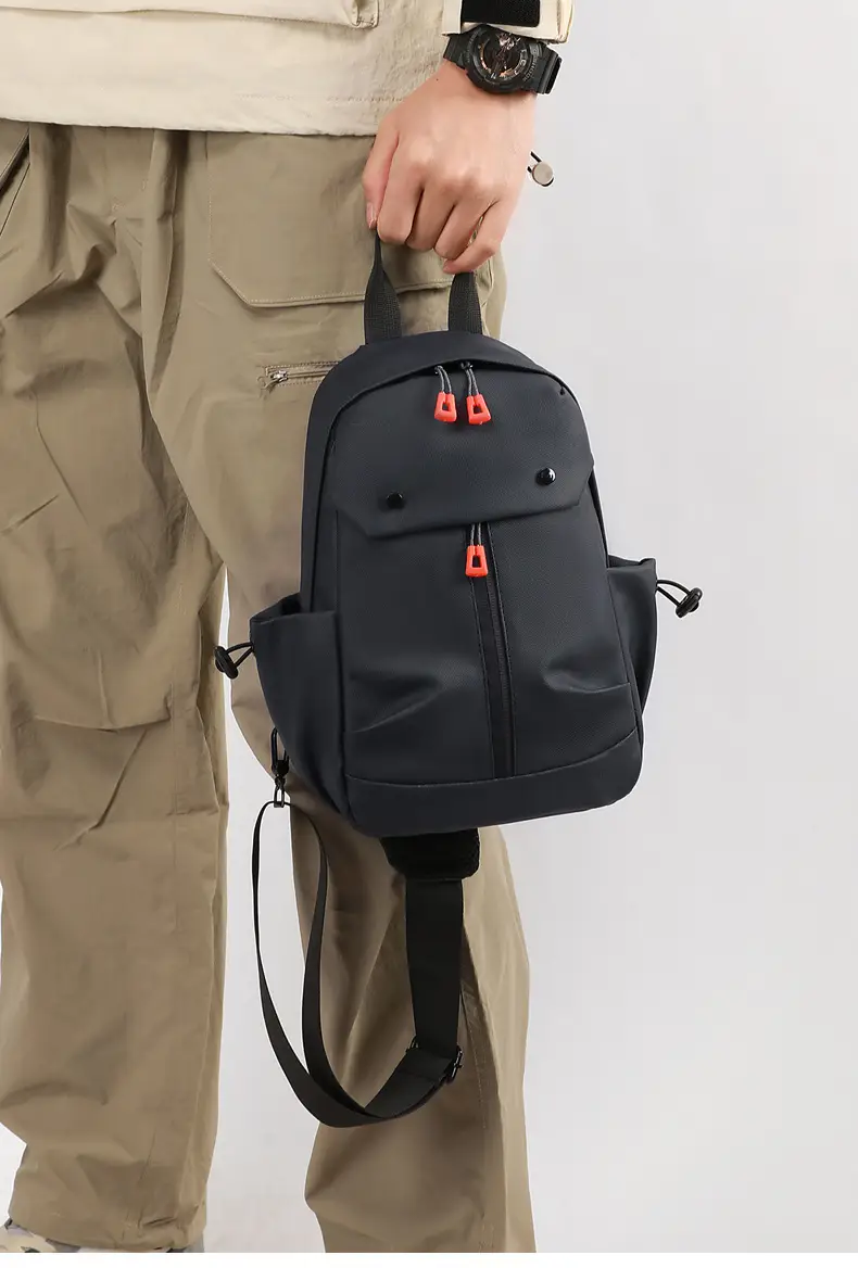 Men's Grey Crossbody Bag with USB Charging Port — feature 14