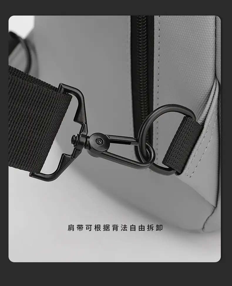 Men's Grey Crossbody Bag with USB Charging Port — feature 22