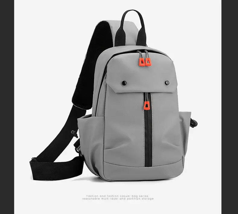 Men's Grey Crossbody Bag with USB Charging Port — feature 24