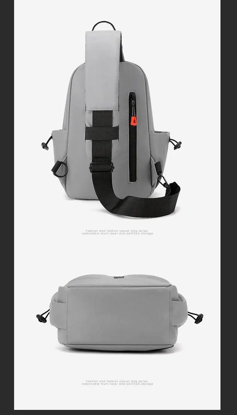 Men's Grey Crossbody Bag with USB Charging Port — feature 26