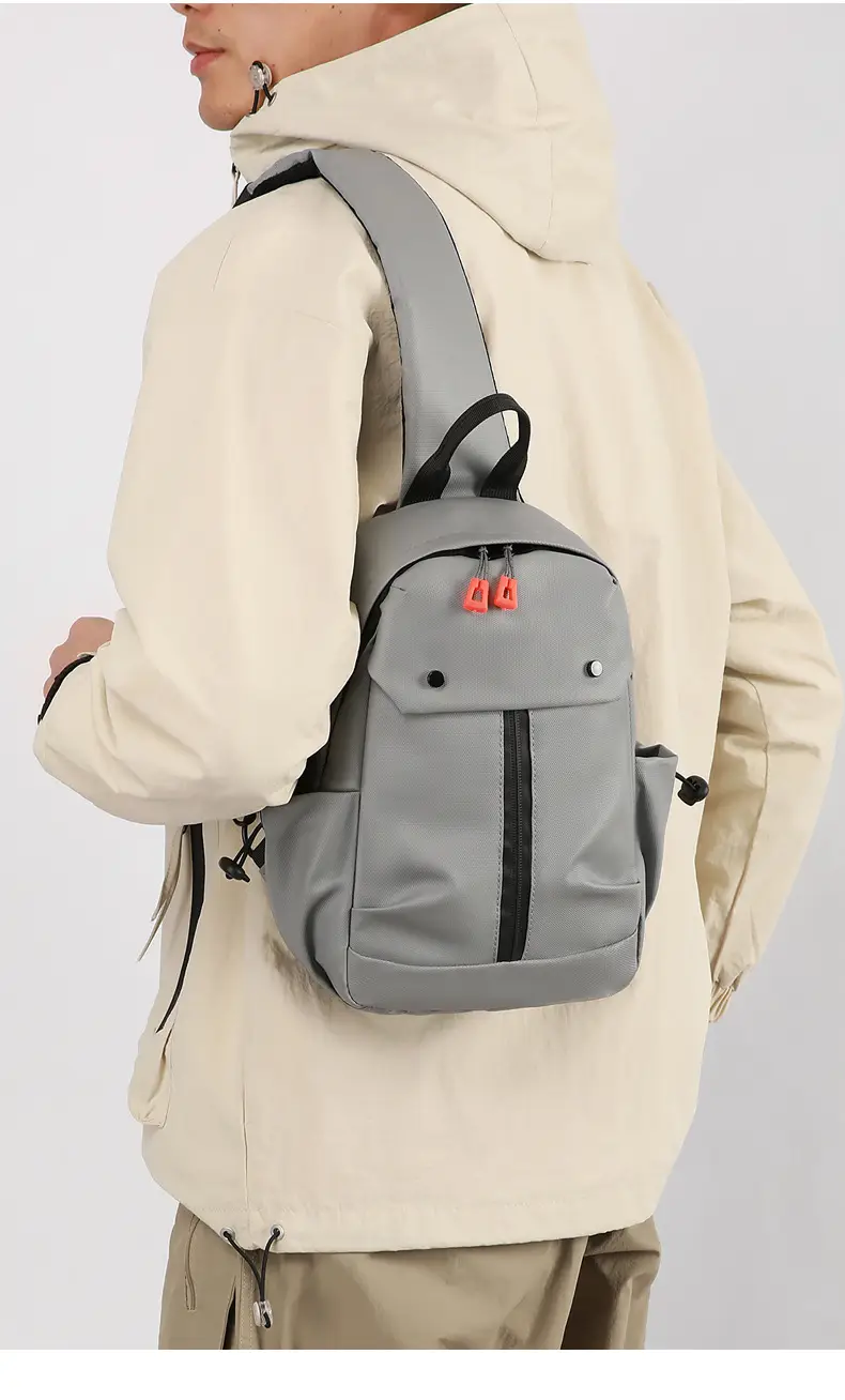Men's Grey Crossbody Bag with USB Charging Port — feature 27