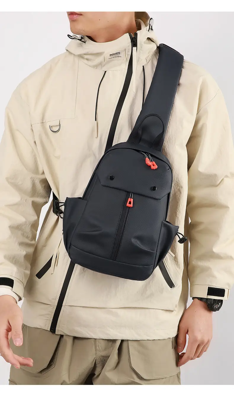 Men's Grey Crossbody Bag with USB Charging Port — feature 30
