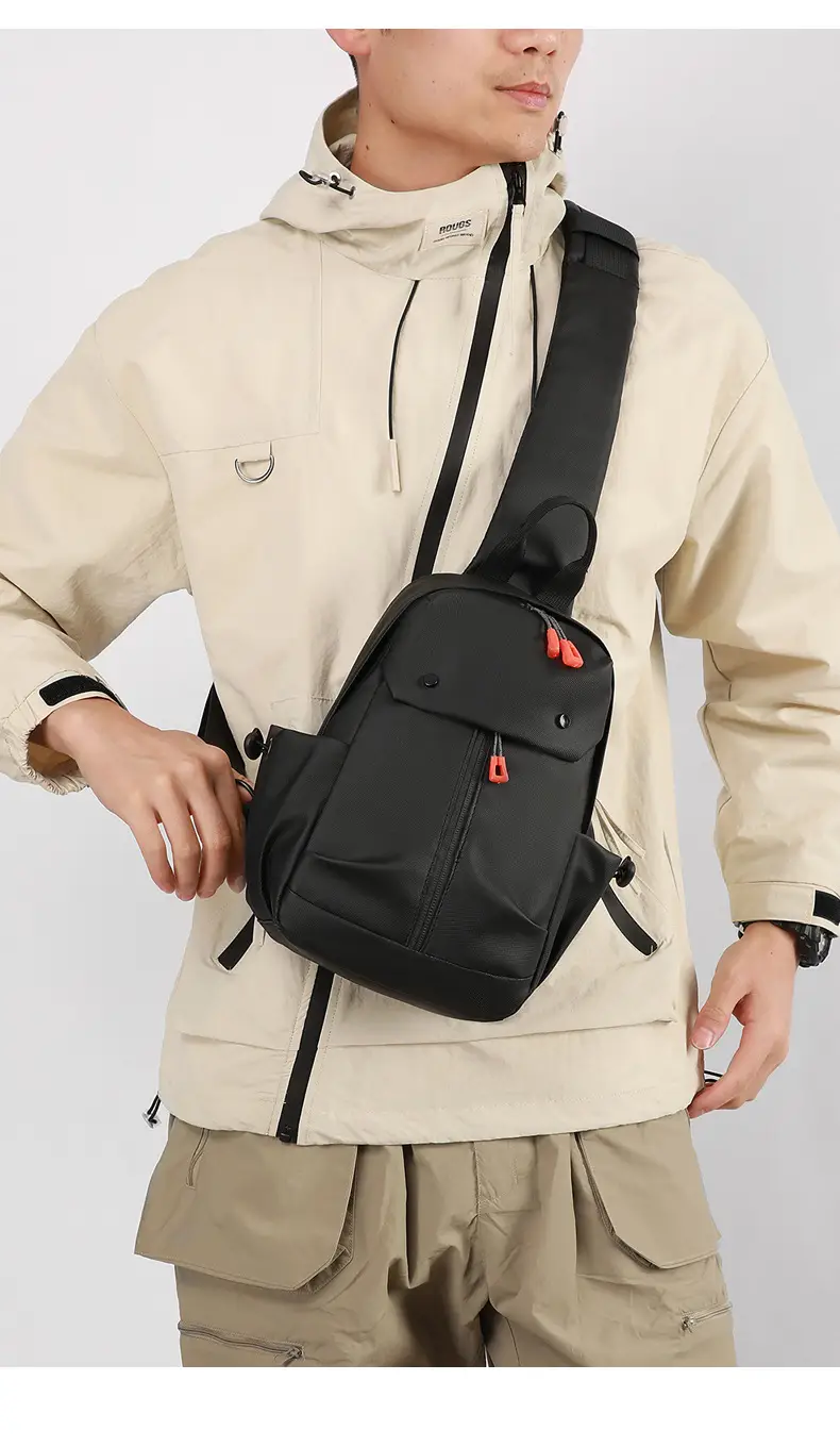 Men's Grey Crossbody Bag with USB Charging Port — feature 31