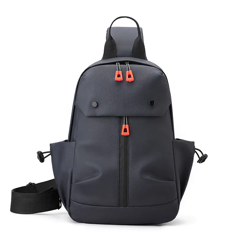 Men's Grey Crossbody Bag with USB Charging Port - Image 4