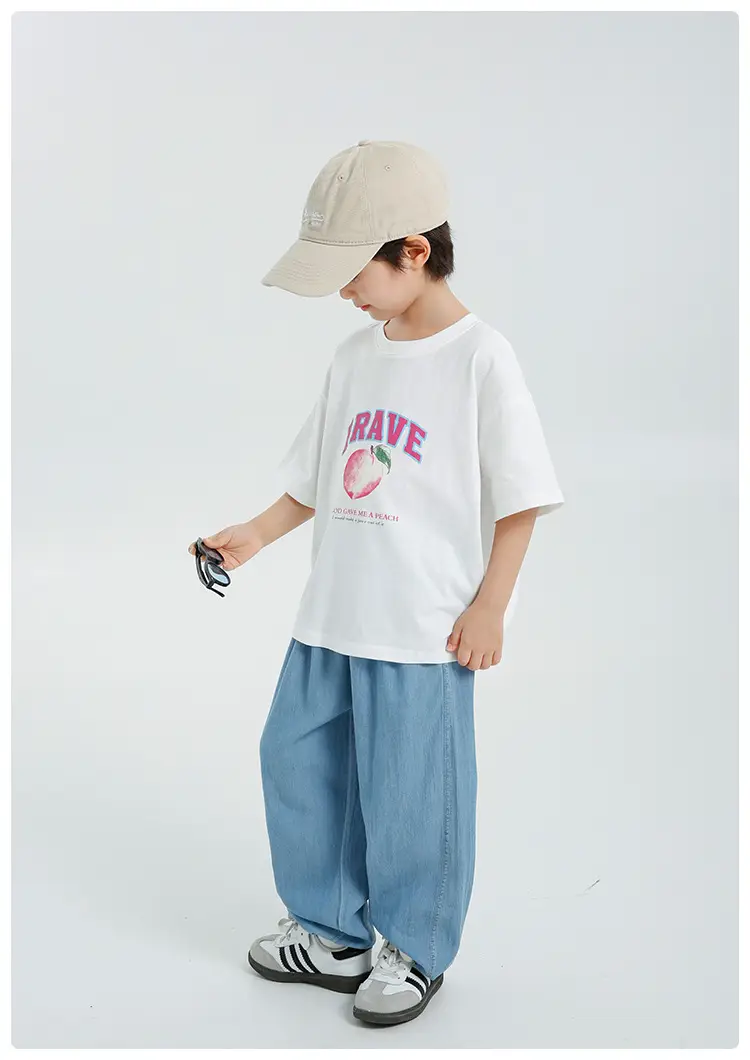 Haima Boys Pure Cotton Printed T-Shirt White 2026 — feature 13