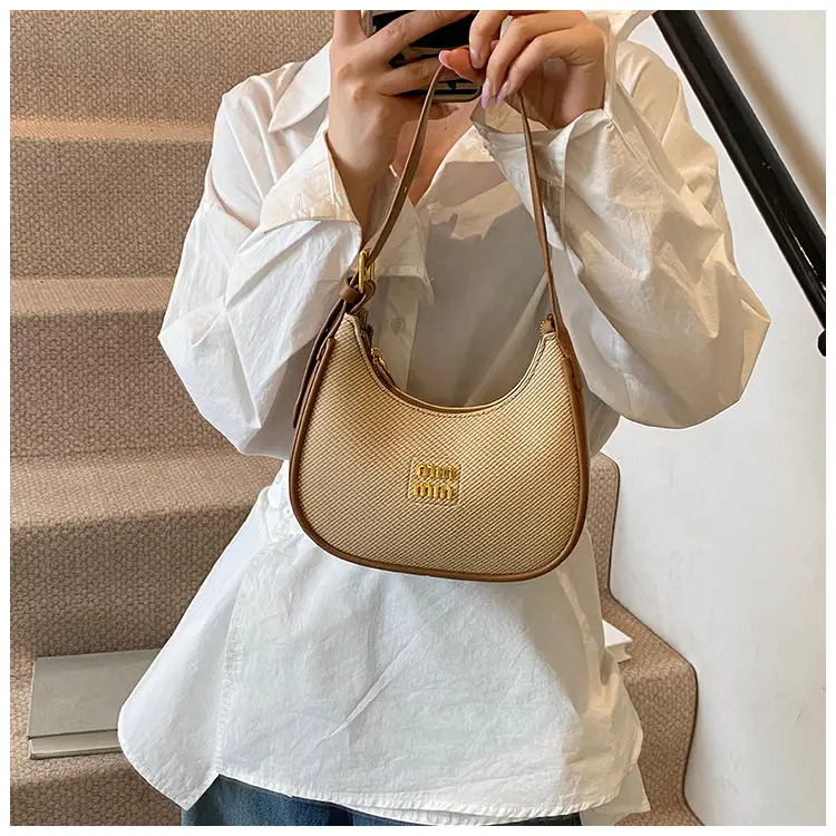 Women's Beige Large Underarm Bag Shoulder Crossbody — feature 11