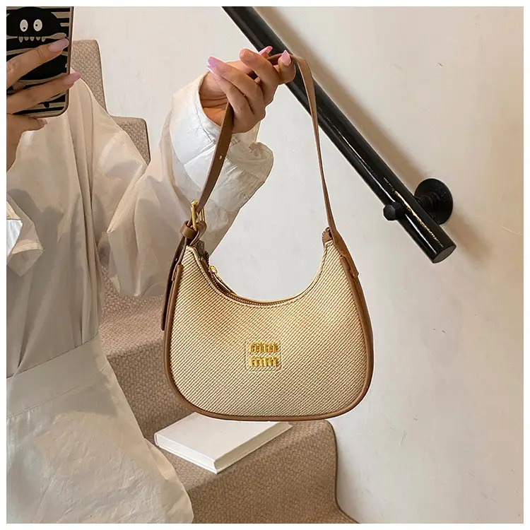 Women's Beige Large Underarm Bag Shoulder Crossbody — feature 12