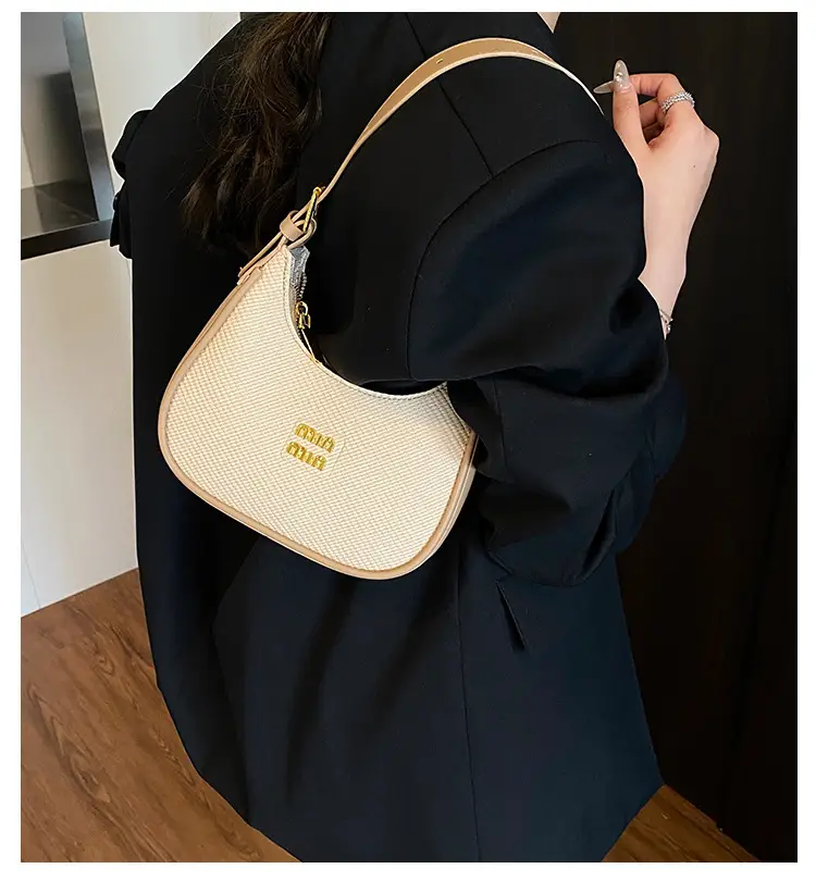 Women's Beige Large Underarm Bag Shoulder Crossbody — feature 3