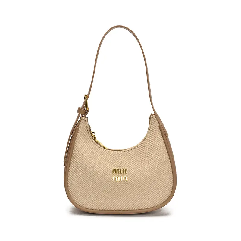 Women's Beige Large Underarm Bag Shoulder Crossbody - Image 3