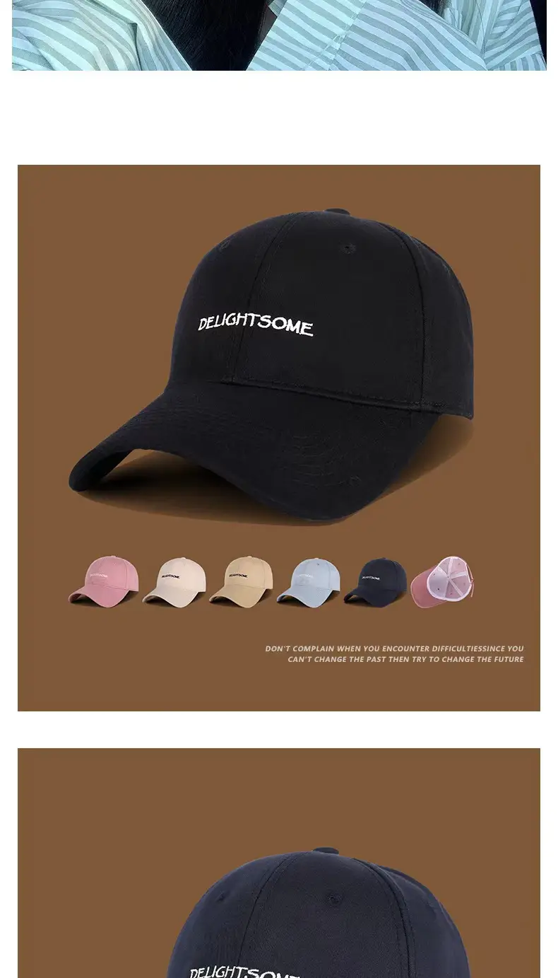 Korean-style Embroidered Baseball Cap Women White Curved Bristle — feature 20