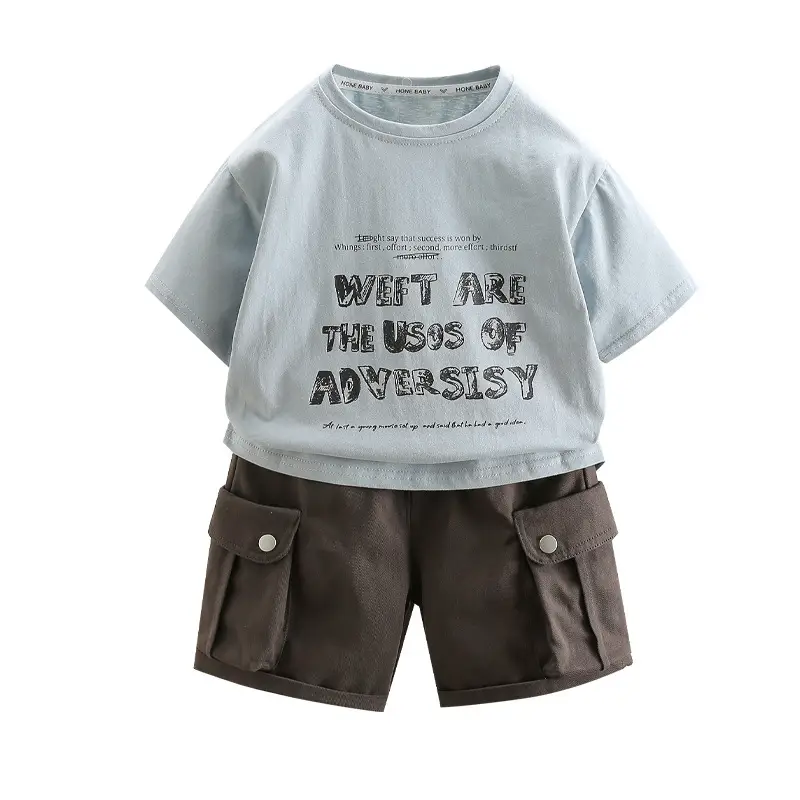 Boys Cotton Shorts Set Pink 2025 Summer - Image 9