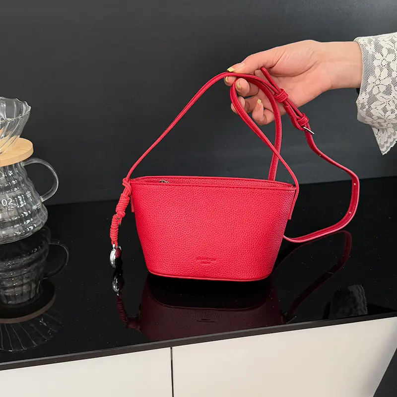 Yellow Leather Shoulder Bag for Women