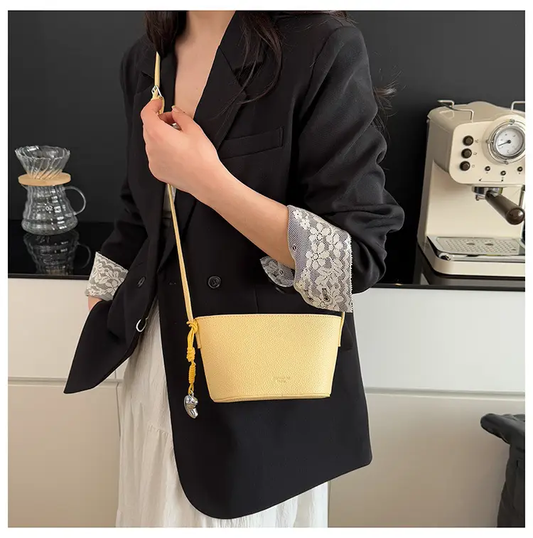 Yellow Leather Shoulder Bag for Women — feature 19