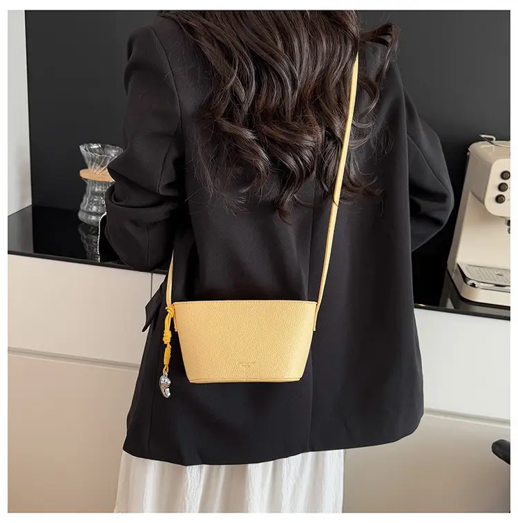 Yellow Leather Shoulder Bag for Women — feature 21