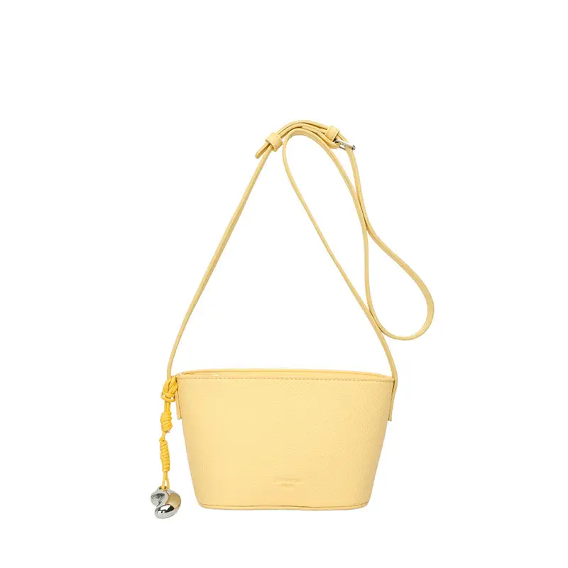Yellow Leather Shoulder Bag for Women