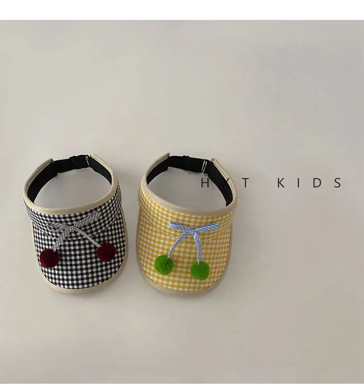 Kids Checkered Visor Cap with Red Button — feature 7